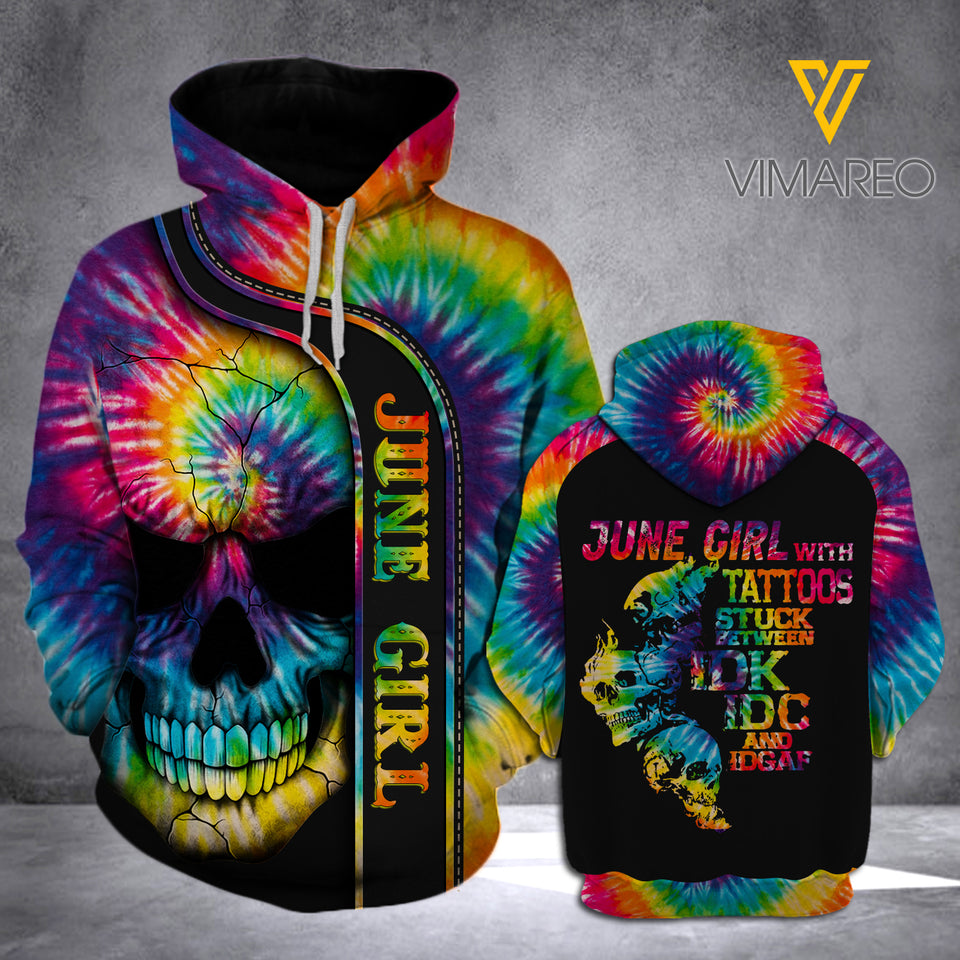 June Girl with Tattoos IDK HOODIE 3D PRINTED