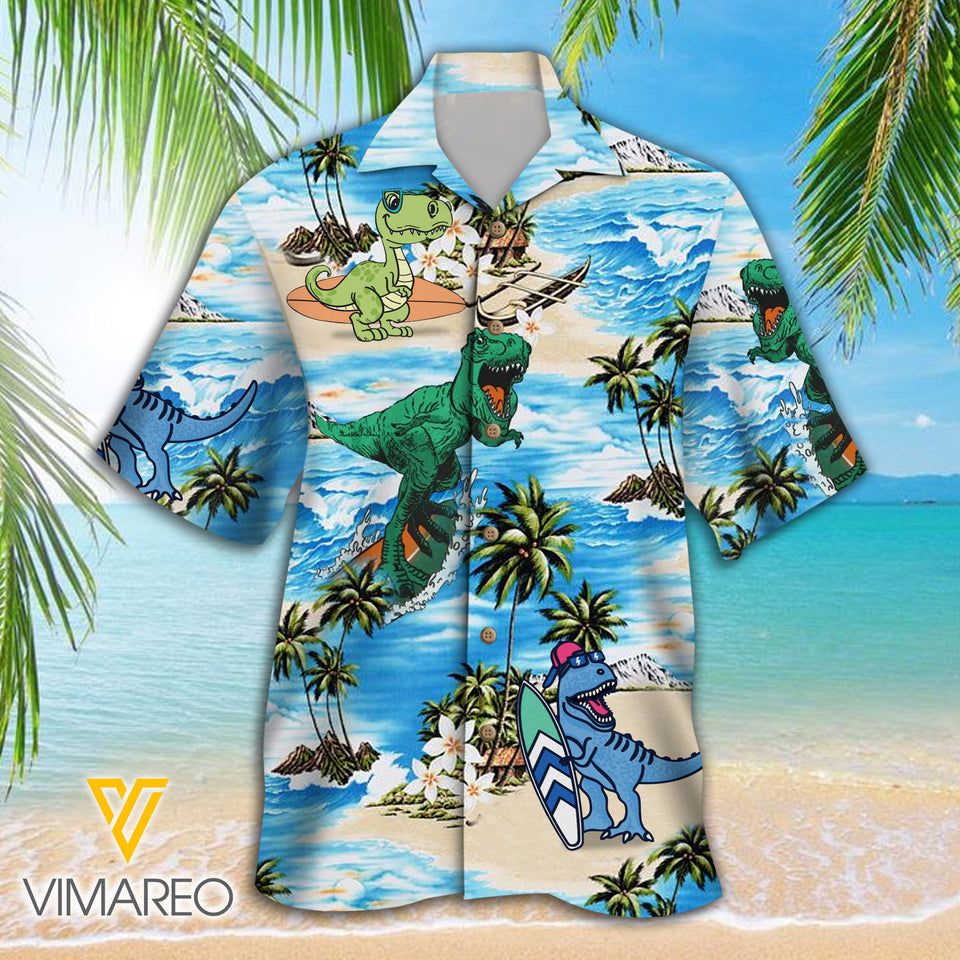 Dinosaur 3d Printed Hawaii Shirt