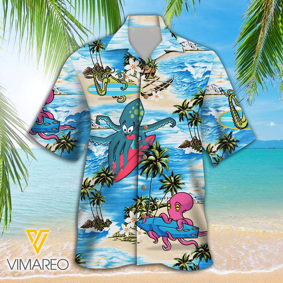 Octopus 3d Printed Hawaii Shirt