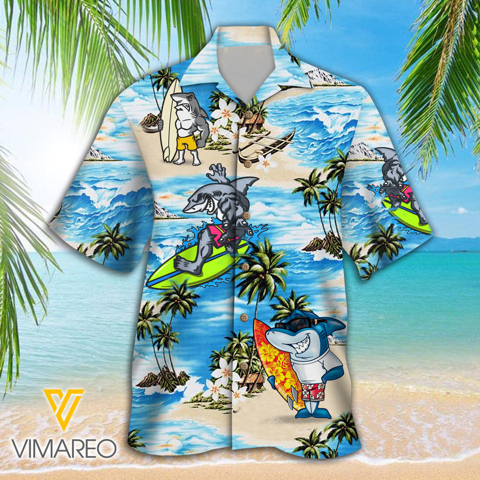 Shark 3d Printed Hawaii Shirt