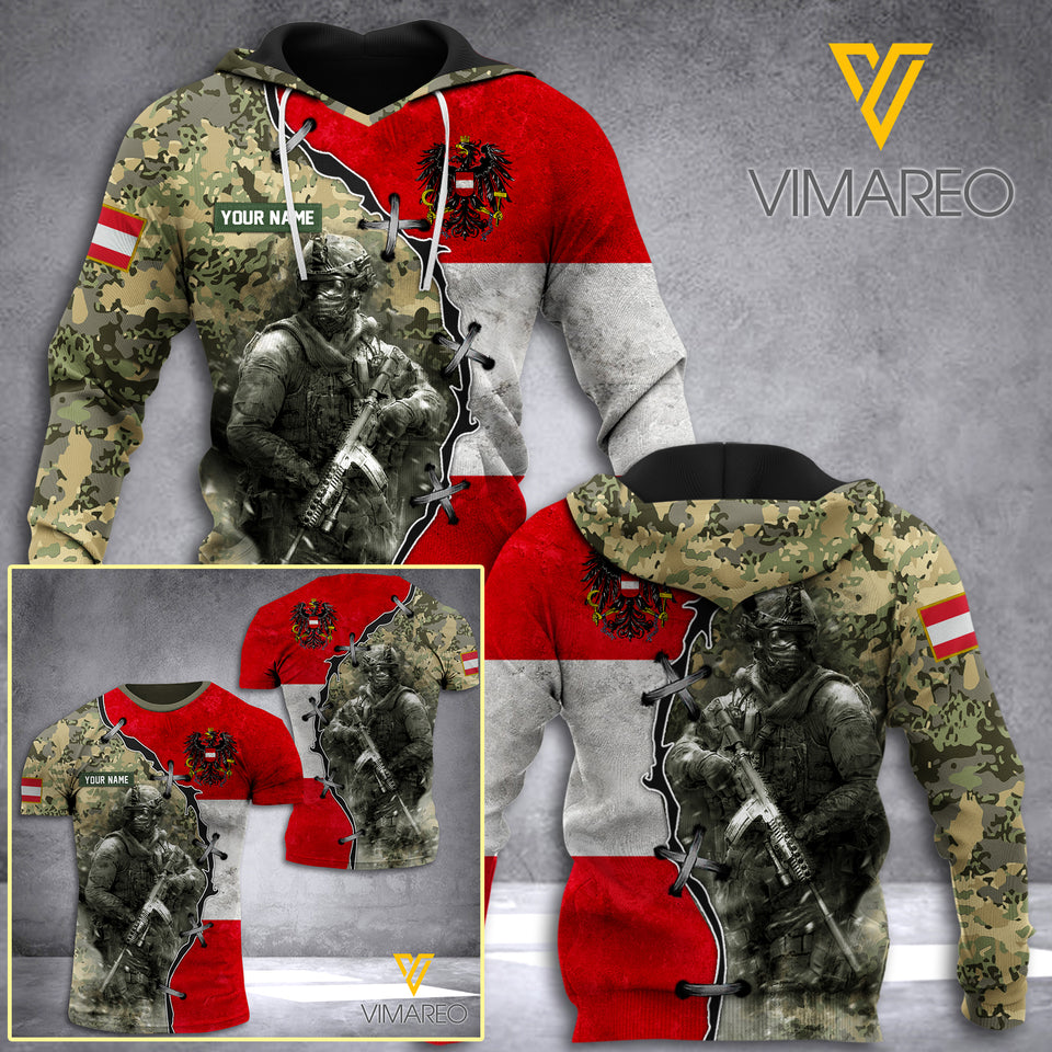 Austria Camo Flag 3D Printed Shirt HAF