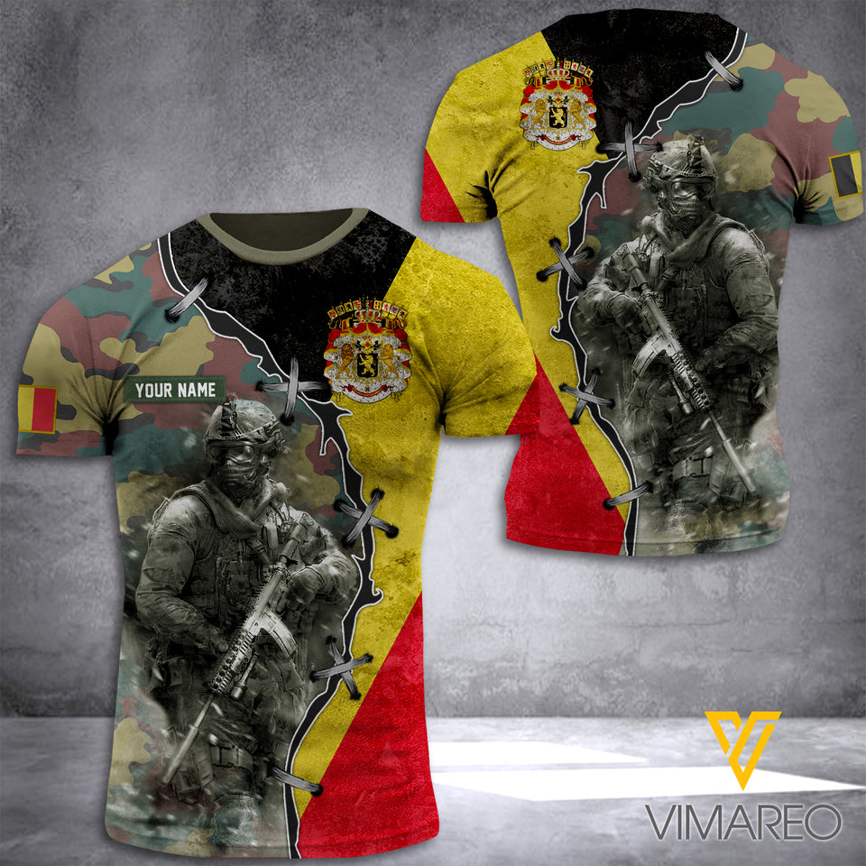 Belgium Camo Flag 3D Printed Shirt HAF