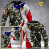 France Camo Flag 3D Printed Shirt HAF