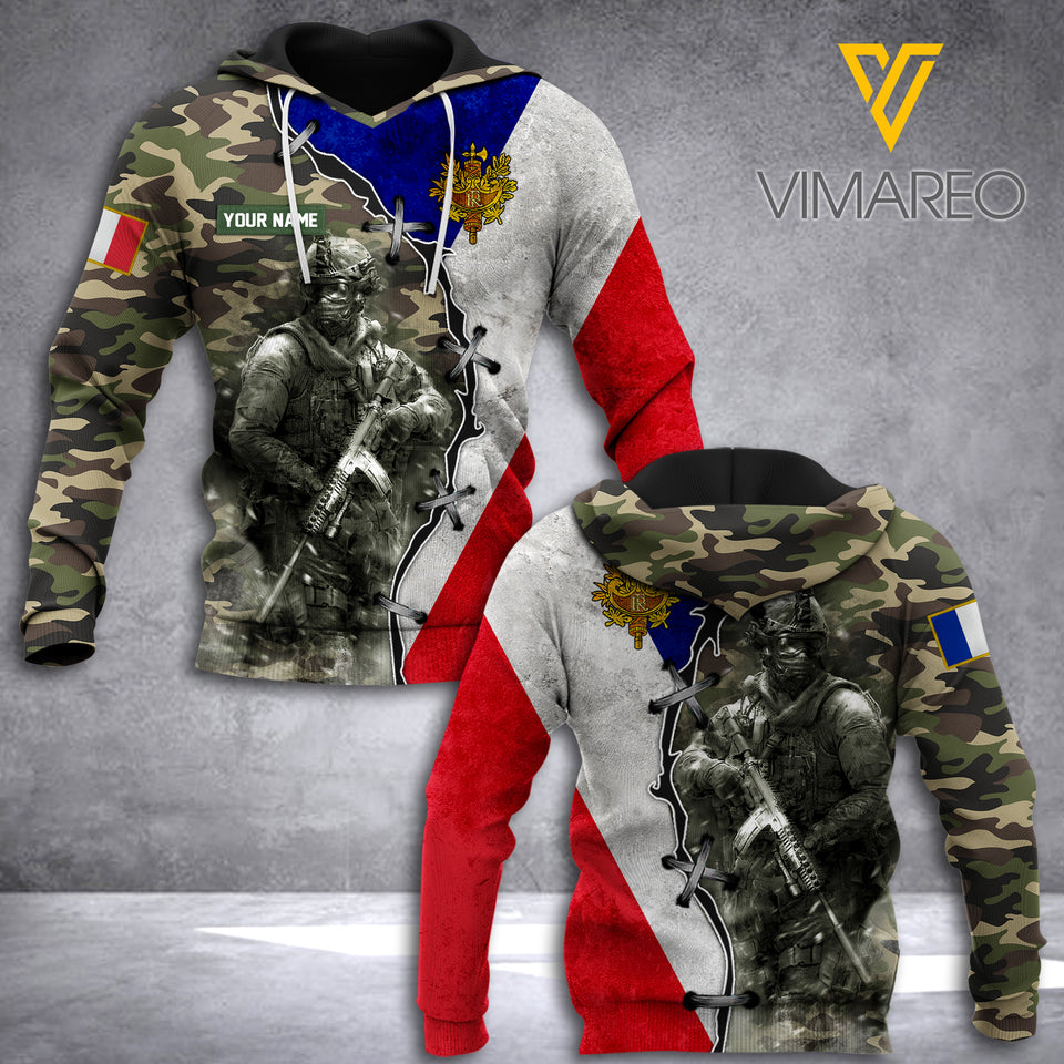 France Camo Flag 3D Printed Shirt HAF