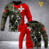 Swiss Camo Flag 3D Printed Shirt HAF