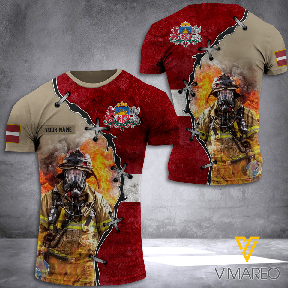 Latvia Firefighter Customized 3D Printed Shirt RME
