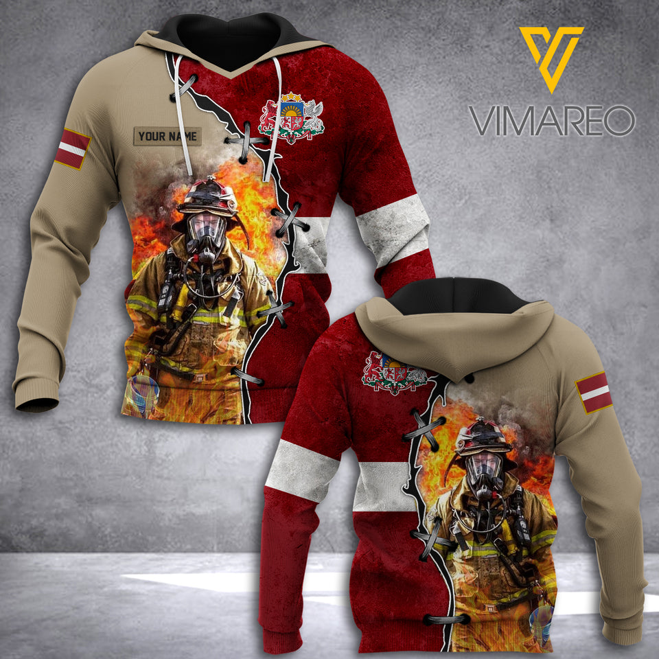 Latvia Firefighter Customized 3D Printed Shirt RME