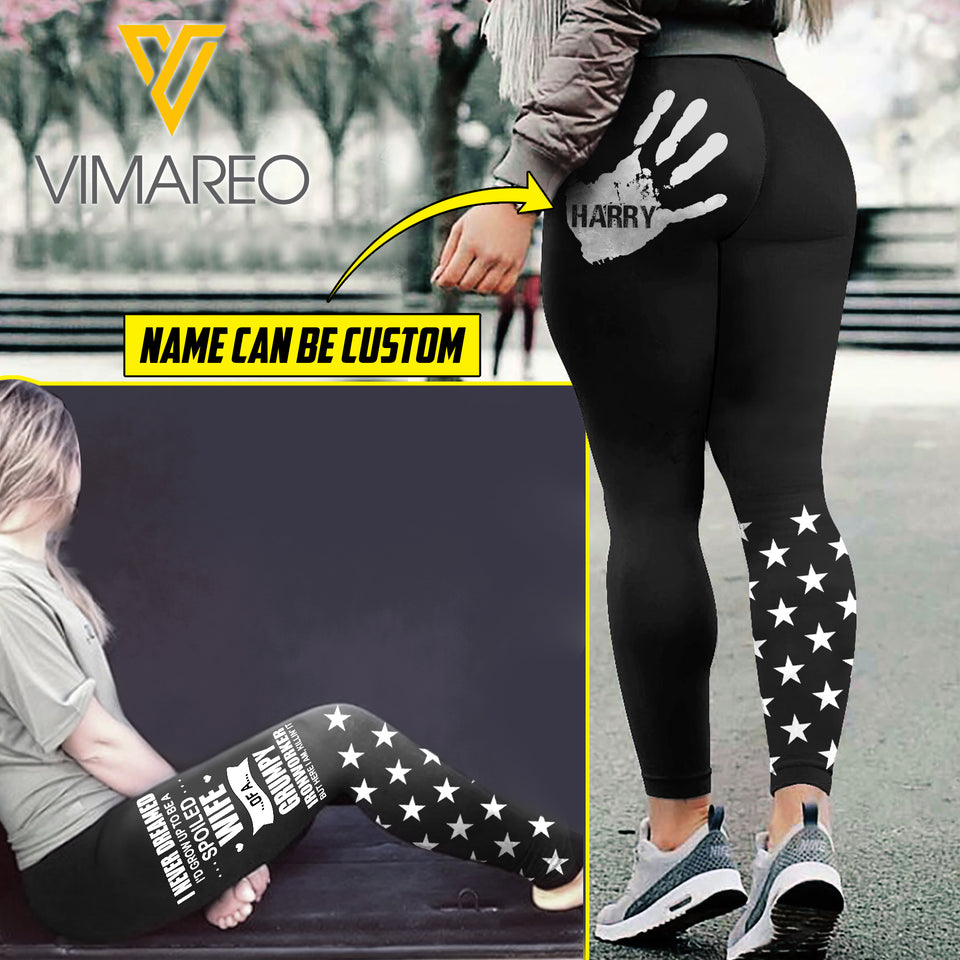 PERSONALIZED WIFE OF A GRUMPY IRONWORKER LEGGING PRINTED QTTN2912