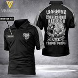 Correctiona officer personalized ZIP POLO SHIRT 3D PRINTED