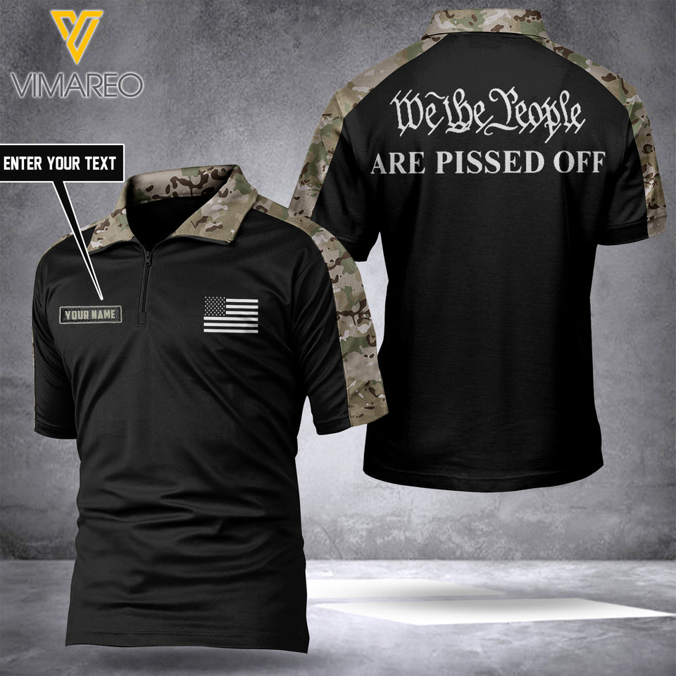 We the people ZIP POLO SHIRT 3D PRINTED