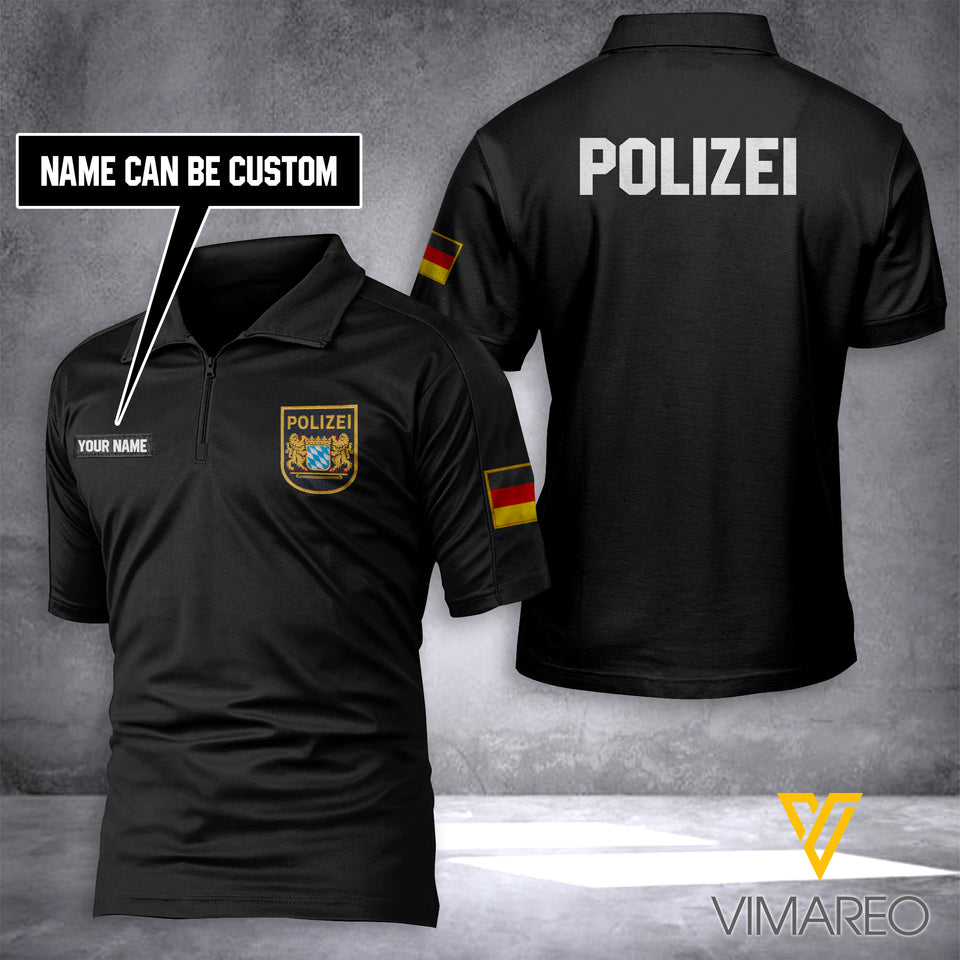 Bavaria Polize personalized ZIP POLO SHIRT 3D PRINTED