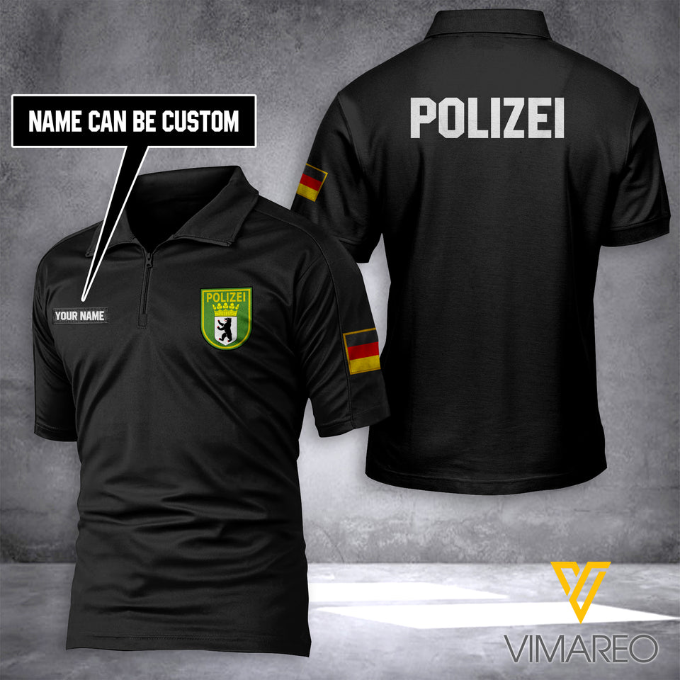 Berlin Polize personalized ZIP POLO SHIRT 3D PRINTED