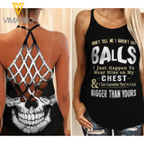 Balls Criss-Cross Open Back Camisole Tank Top