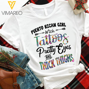 Puerto Rican Girl-Tattoos TSHIRT PRINTED