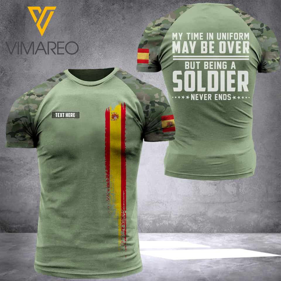 Spanish Soldier Customized 3D Printed Shirt UNF