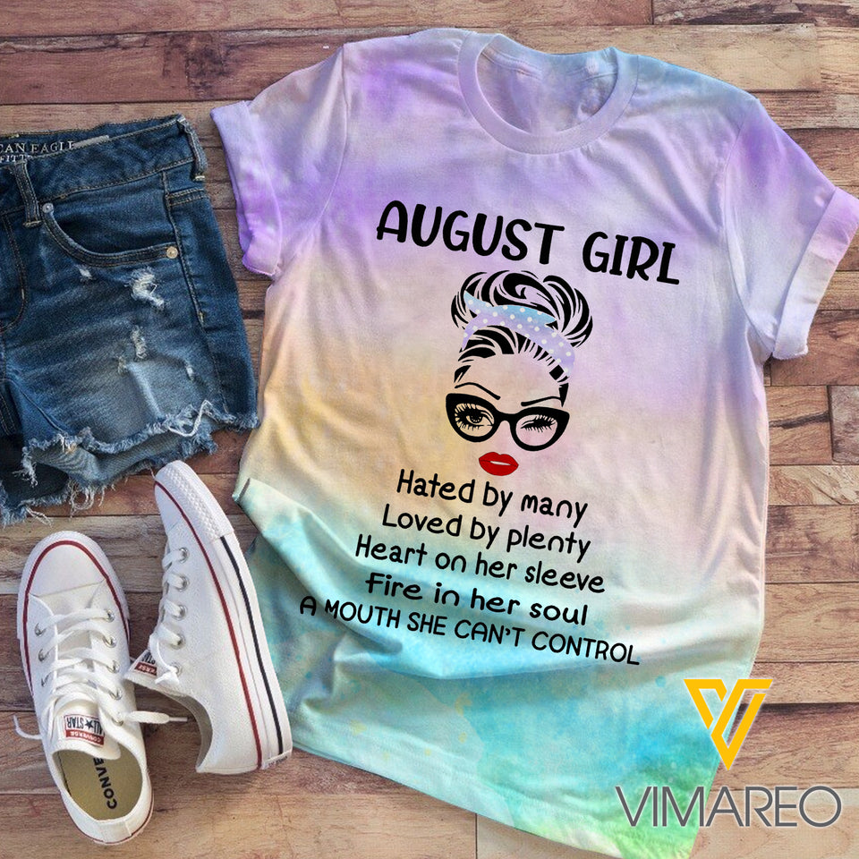 August Girl Tie Dye TSHIRT 3D PRINTED QA