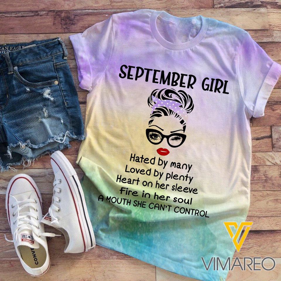 September Girl Tie Dye TSHIRT 3D PRINTED QA