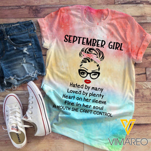 September Girl Tie Dye TSHIRT 3D PRINTED QA