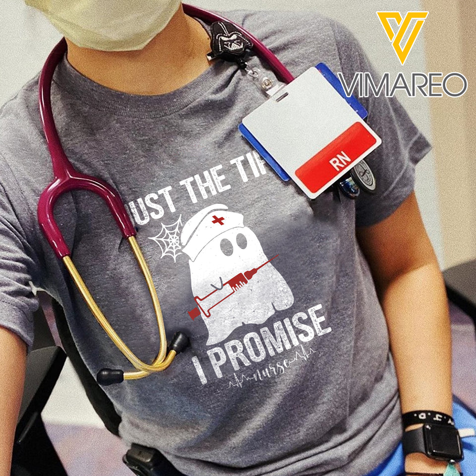 JUST THE TIP I PROMISE NURSE GREY TSHIRT QTDT0701