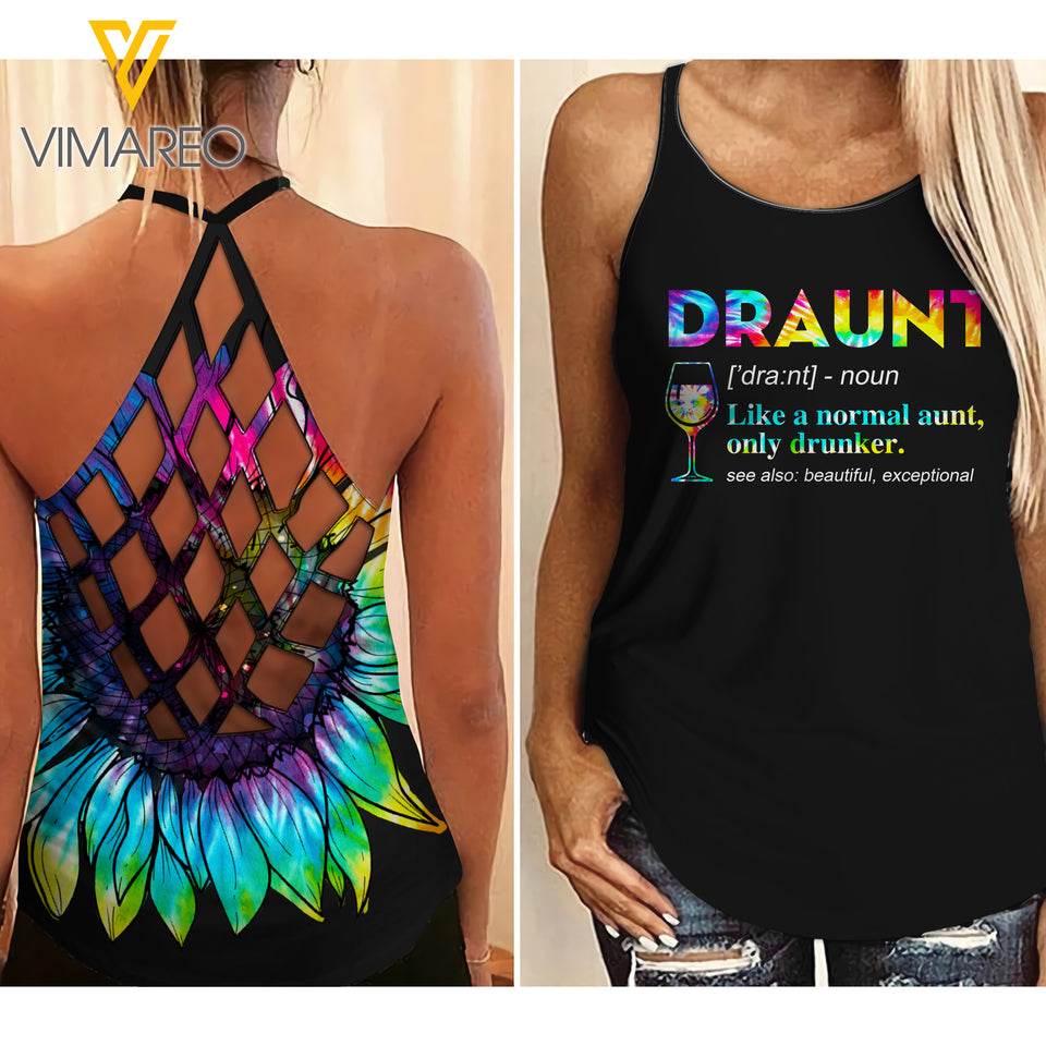 Draunt Criss-Cross Open Back Camisole Tank Top