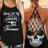 My Fireman Criss-Cross Open Back Camisole Tank Top Legging QTDT124