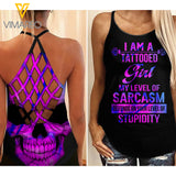 Tattooed Girl Cross Open Back Camisole Tank Top LEV
