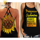 Princesse en Septembre Criss-Cross Open Back Camisole Tank Top