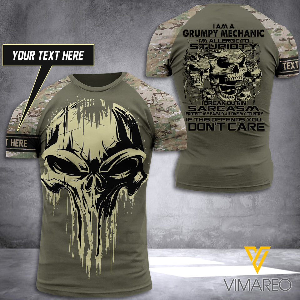 Grumpy Mechanic CAMO TSHIRT 3D PRINTED