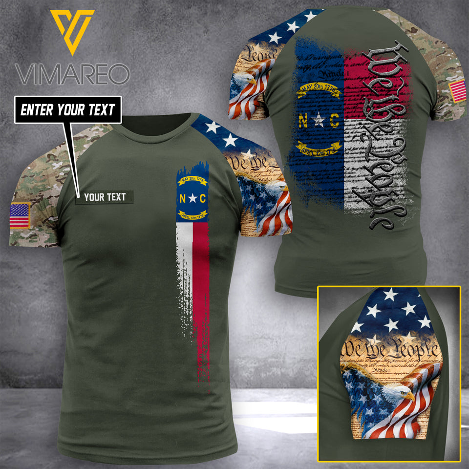 North Carolina WTP  CAMO CUSTOMIZE T SHIRT 3D PRINTED FL