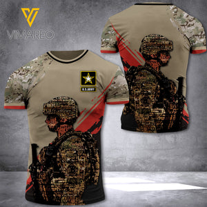 US Soldier CAMO TSHIRT 3D PRINTED SOL