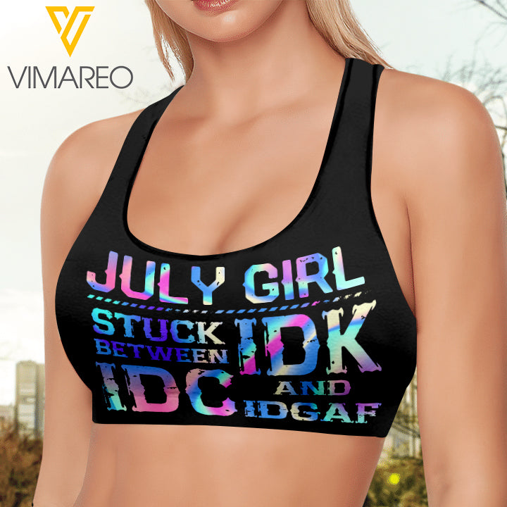 July girl SKull 3D printed Sport bra