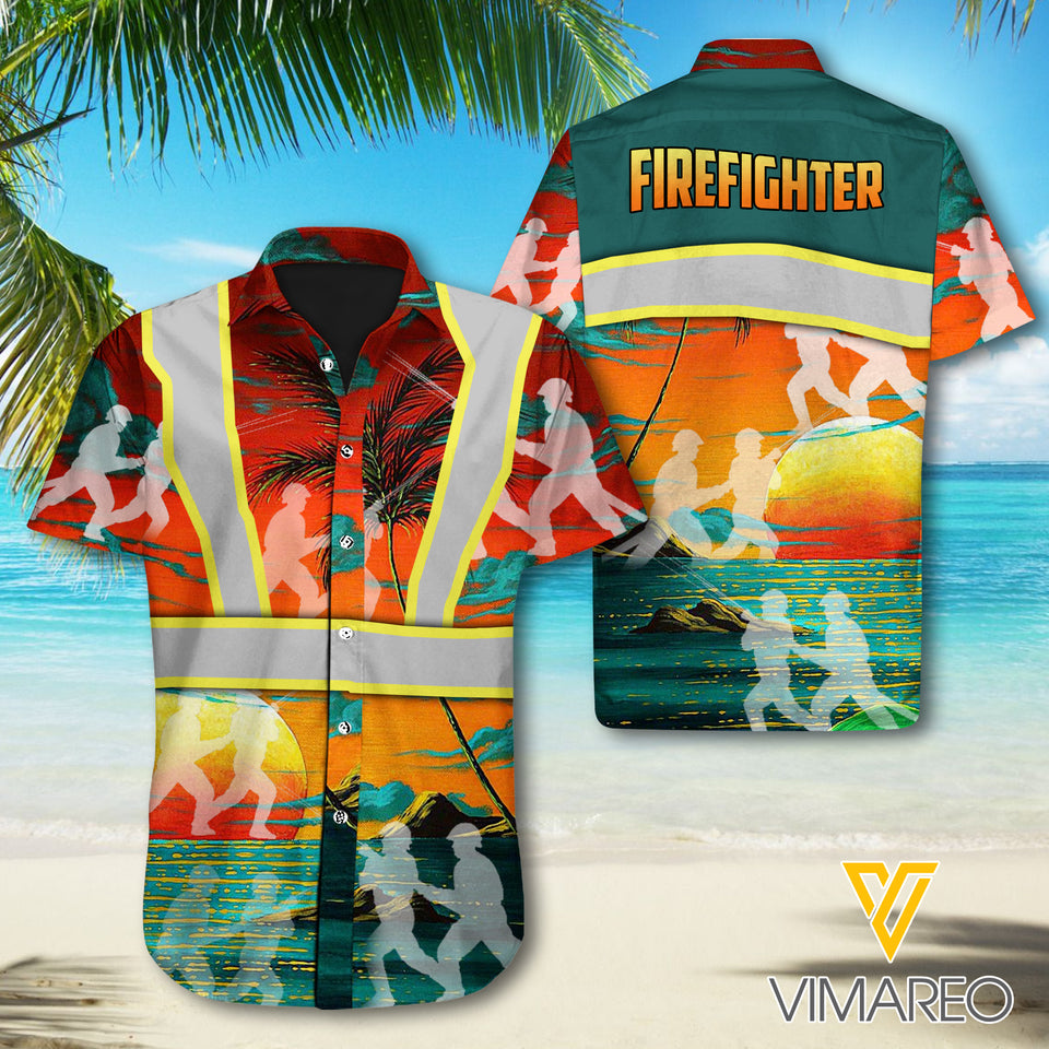 Firefighter art 3d Printed Hawaii Shirt MQ