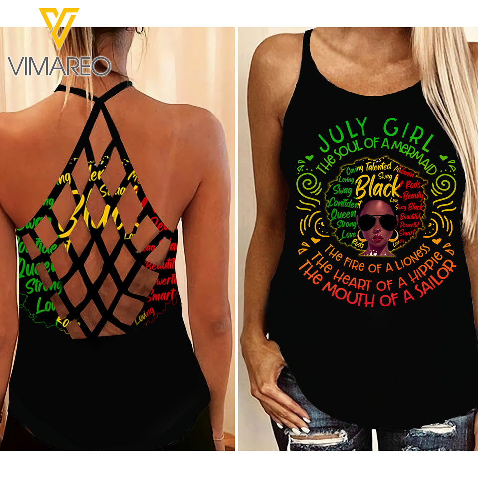 July Girl Strong Criss-Cross Open Back Camisole Tank Top