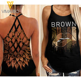 Brown sugar Criss-Cross Open Back Camisole Tank Top