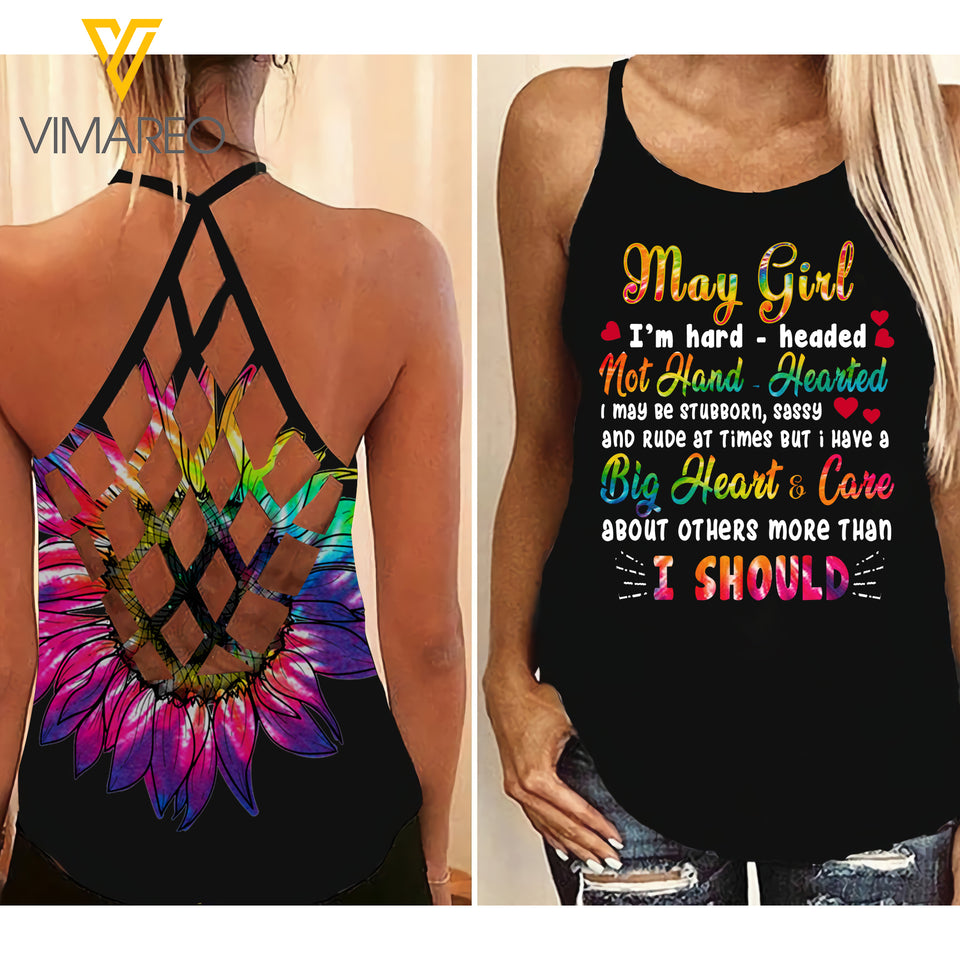 May girl-Criss-Cross Open Back Camisole Tank Top SHO