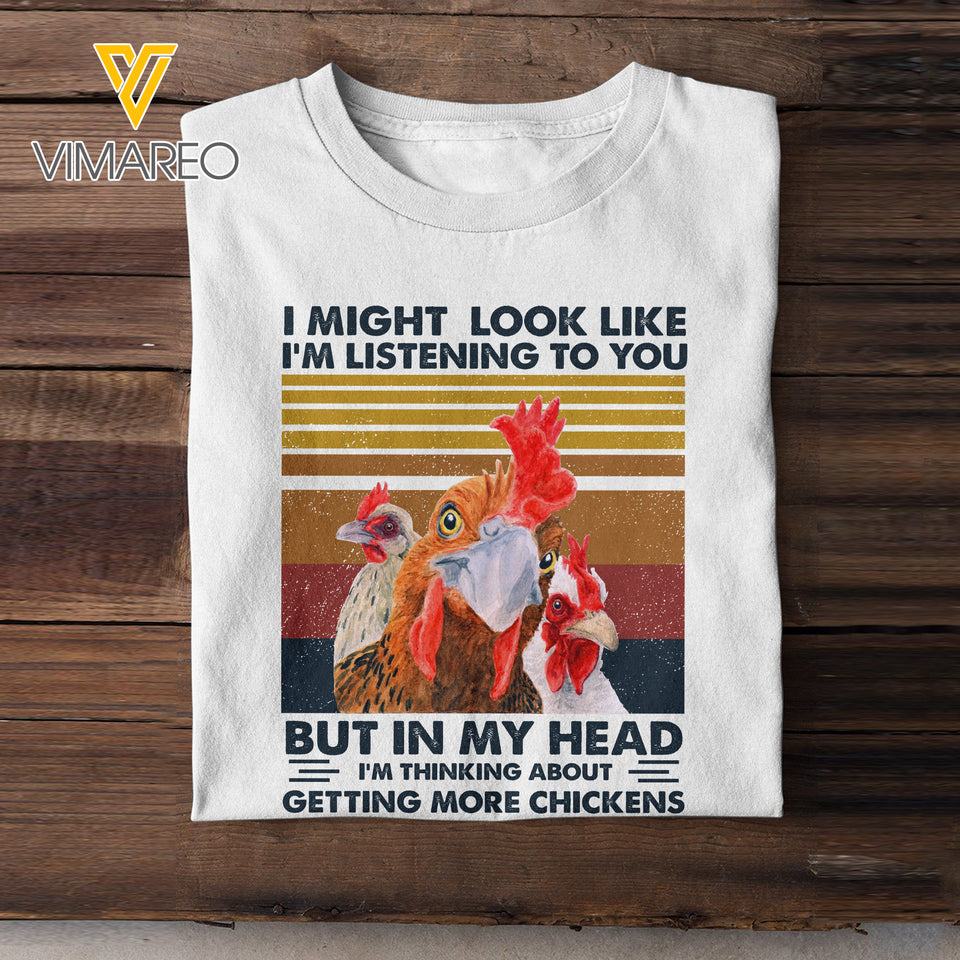GETTING MORE CHICKENS WHITE TSHIRT QTHC2802
