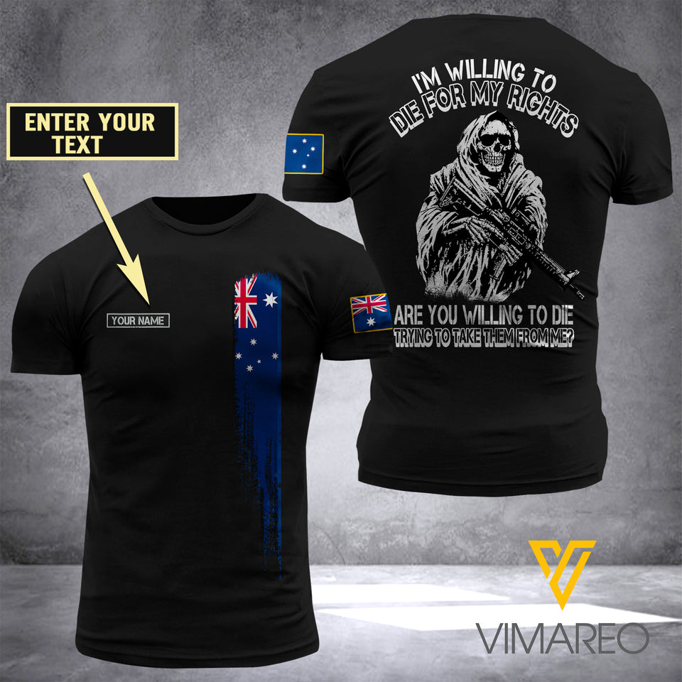 Customized Australian Soldier 3D Printed Shirt ZA064
