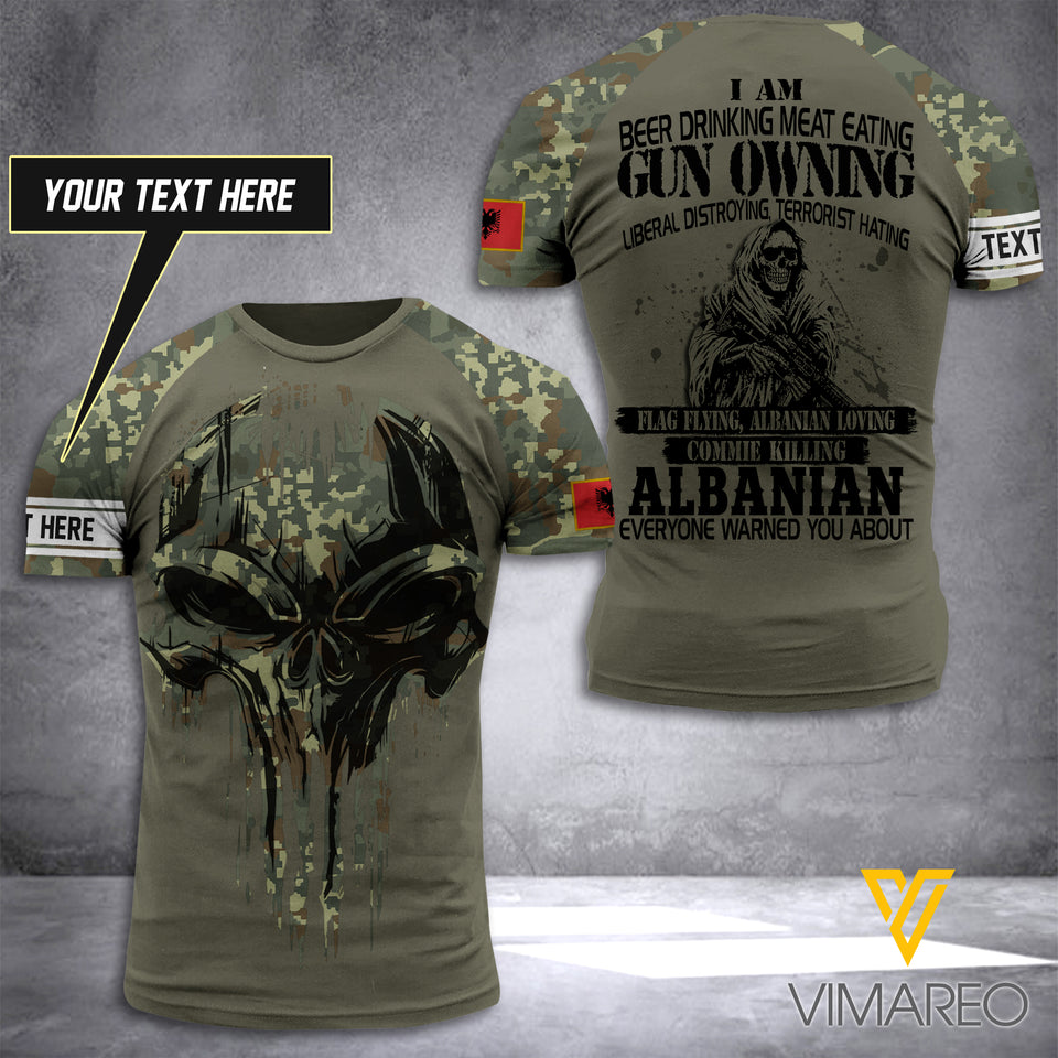 Customized Albania Soldier 3D Printed Combat Shirt EZA140621