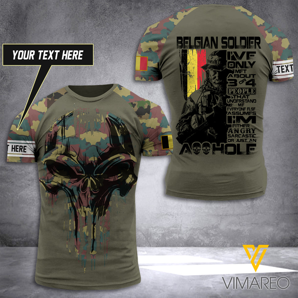 Customized Belgian Soldier 3D Printed Combat Shirt EZA030621