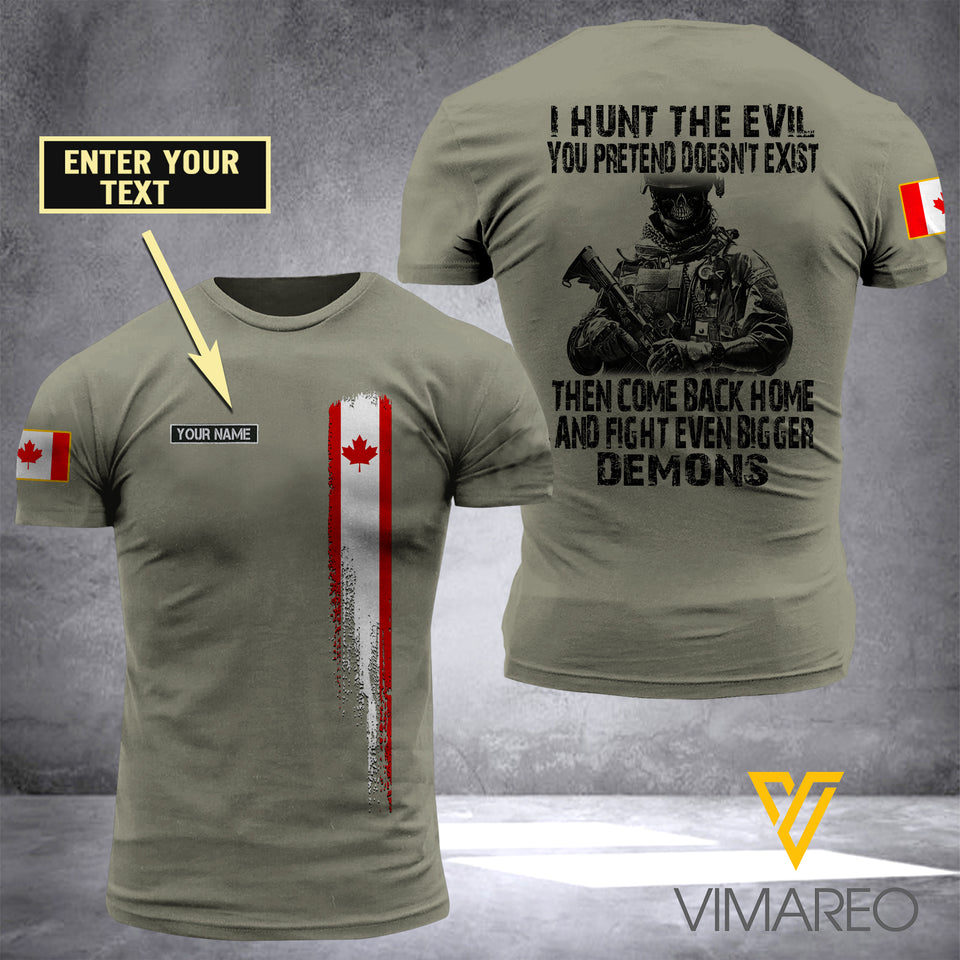 Customized CANADA Army 3D Printed TShirt 0904NGBA