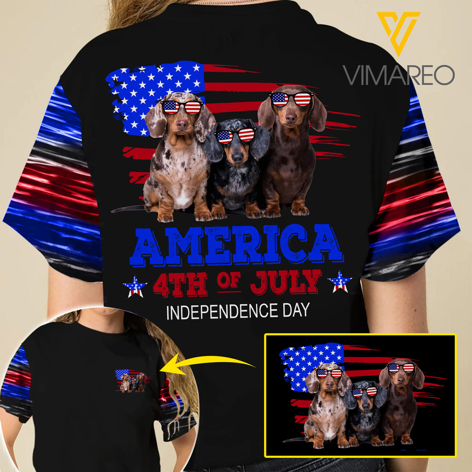 DACHSHUND DOG T-SHIRT 3D PRINTED
