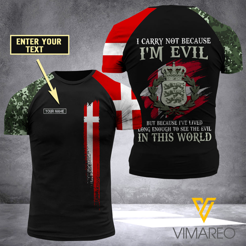 Customized Denmark Soldier 3D Printed Shirt EZA1707
