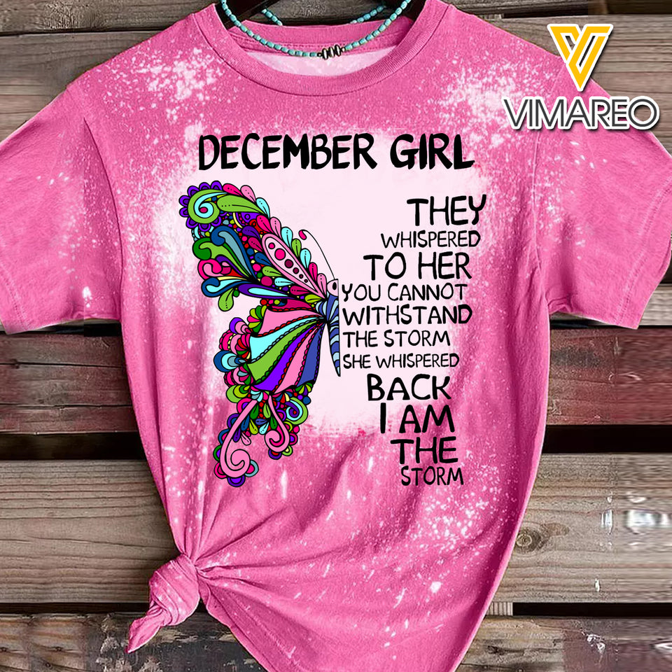 December Girl Bleached Tshirt Printed SEP-MA17