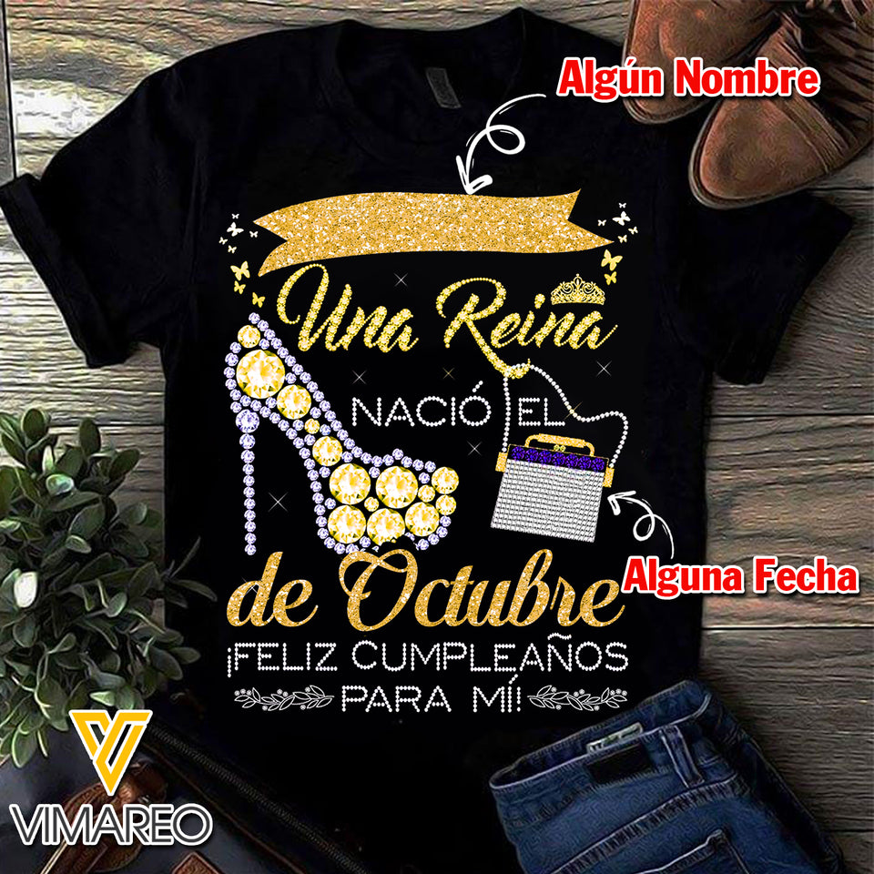 PERSONALIZED OCTOBER TSHIRT 3D PRINTED NEY110A
