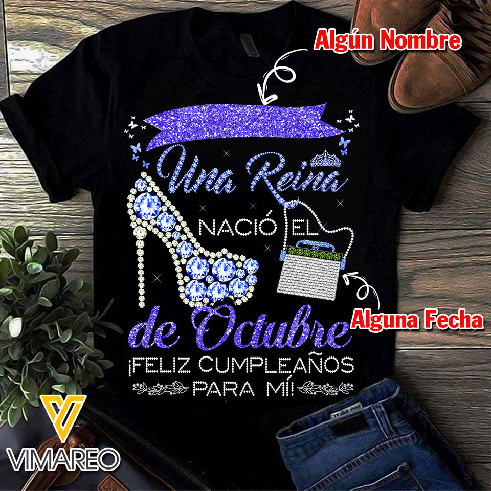 PERSONALIZED OCTOBER TSHIRT 3D PRINTED NEY110A
