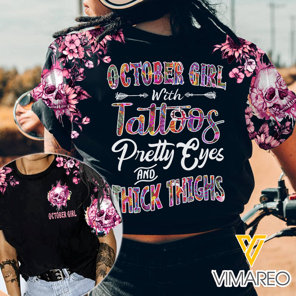 OCTOBER GIRL WITH TATTOOS TSHIRT PRINTED SEP-MA09