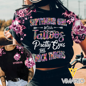 SEPTEMBER GIRL WITH TATTOOS TSHIRT PRINTED SEP-MA09