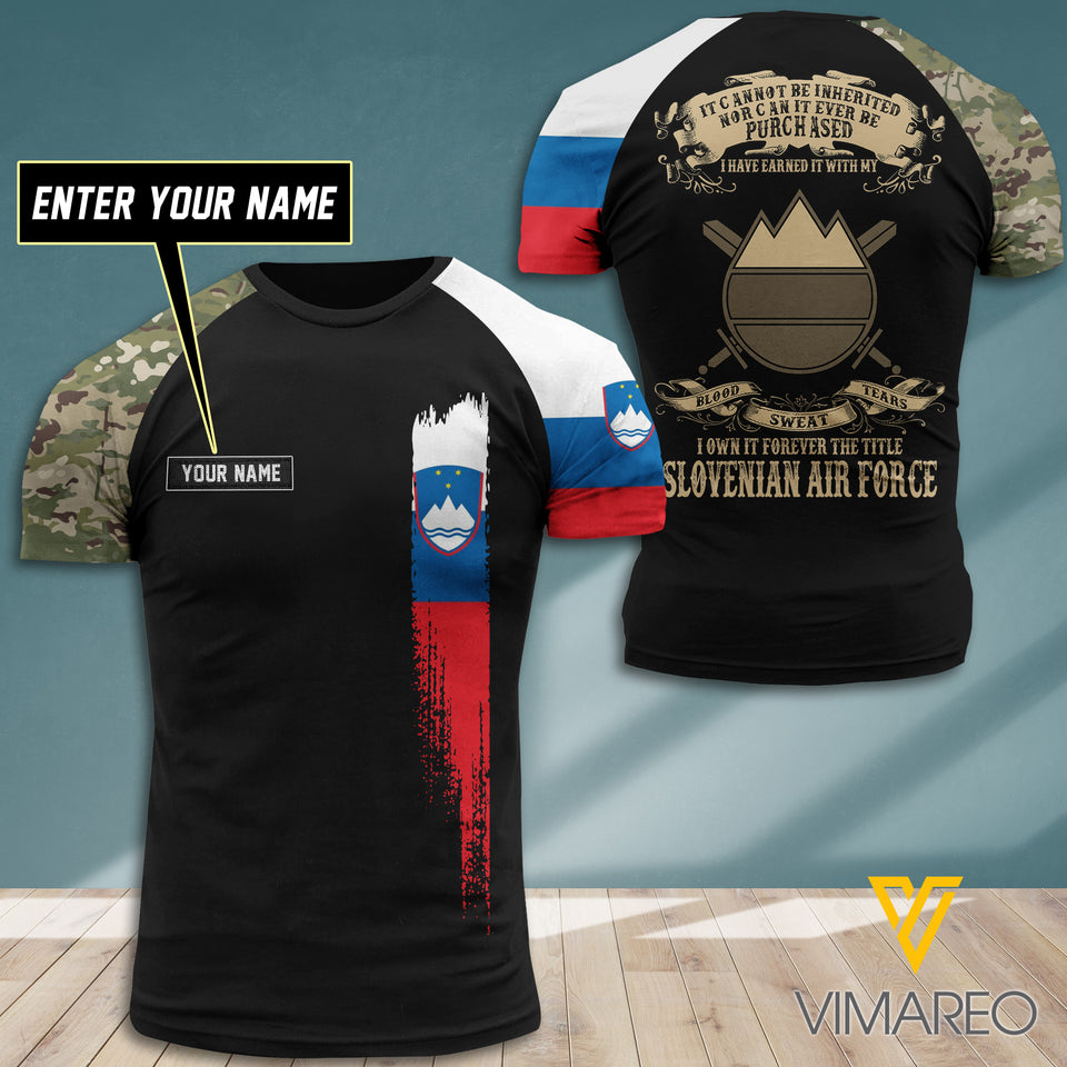 Customized Slovenia Air Force Soldier 3D Printed Shirt EZA0407