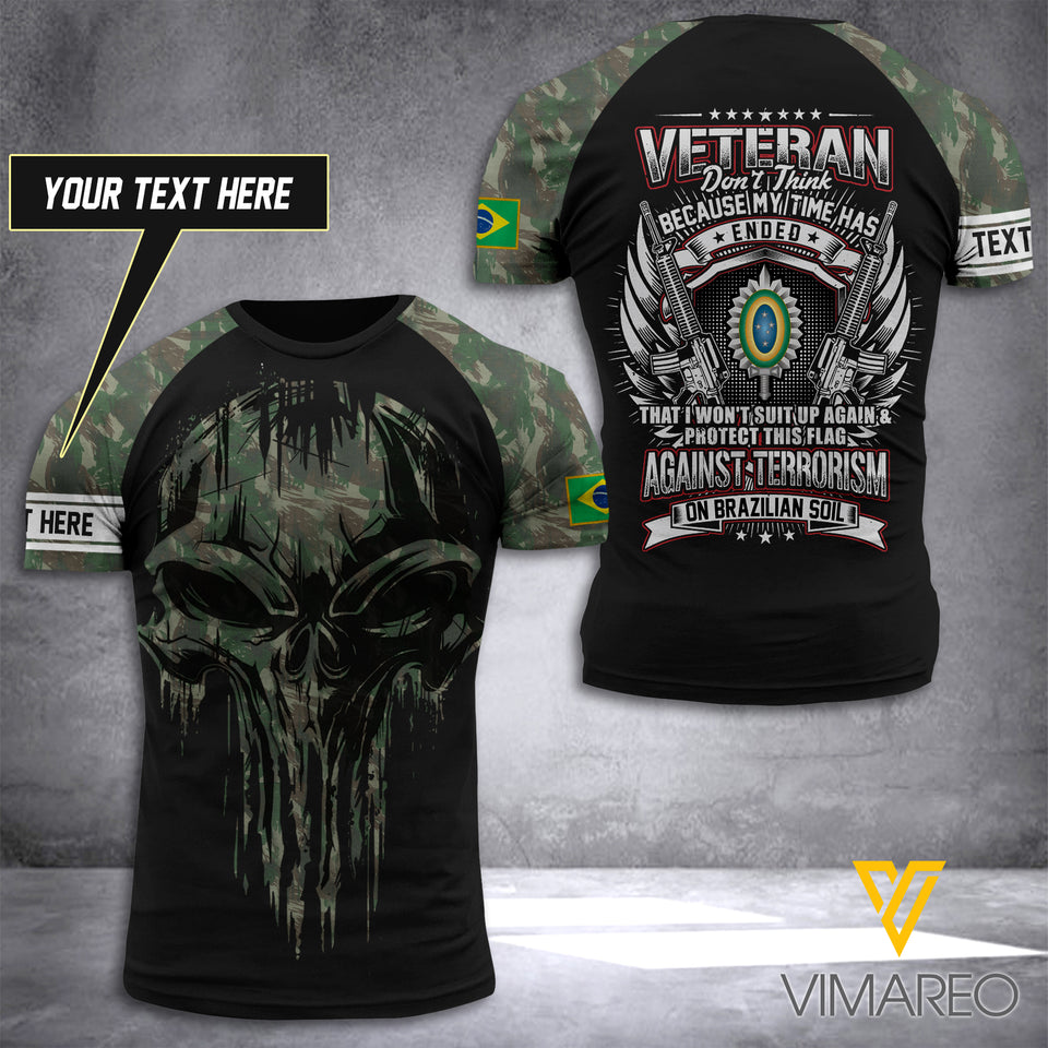 Customized Brazilian Legend Patriot 3D Printed Combat Shirt EZA080721
