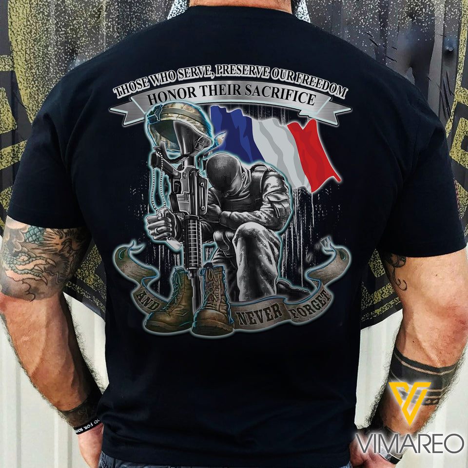 FRENCH VETERAN T SHIRT 3D PRINTED 1305NGBA